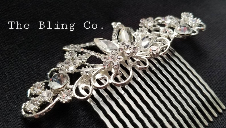 Butterfly crystal rhinestone hairpiece. Special occasions, weddings, birthdays, prom, mother of the bride, bridesmaids, mother in law, ushers, flower girl hair comb.