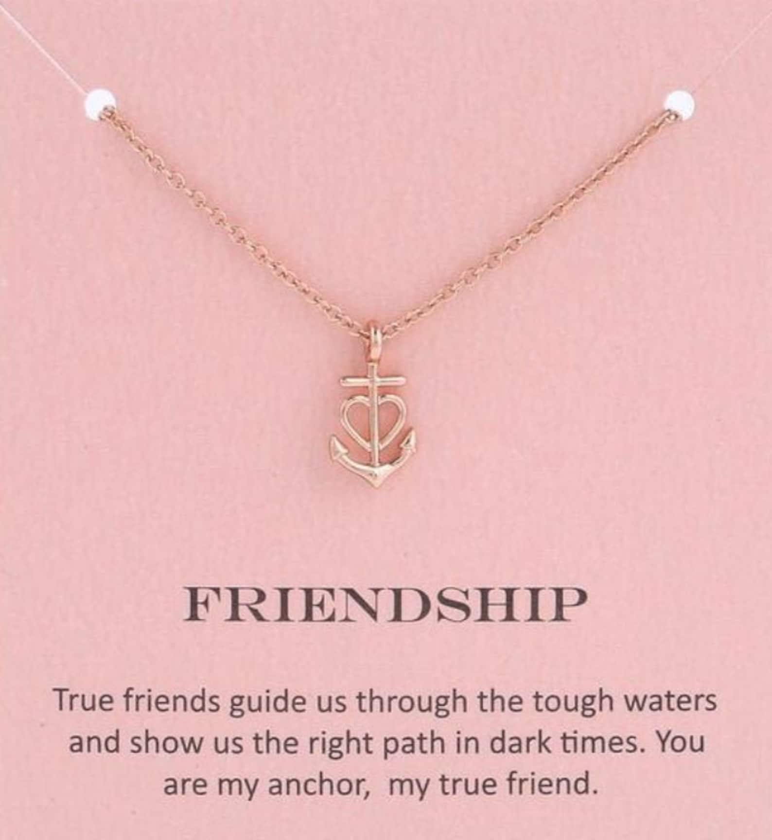 Friendship Faith Hope Anchor Necklace in Rose Gold With the Etsy