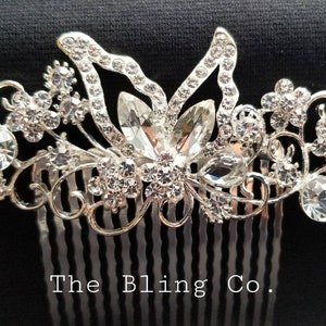 Butterfly design comb for wedding, prom or any special occasion. Mother of the bride or flower girl accessory.