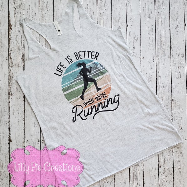 Running Tank Tops for Women, Running Shirts for Women, Womens Running Tank, Race Tank Top, Running Gift, Running Tshirt, Running Graphic Tee