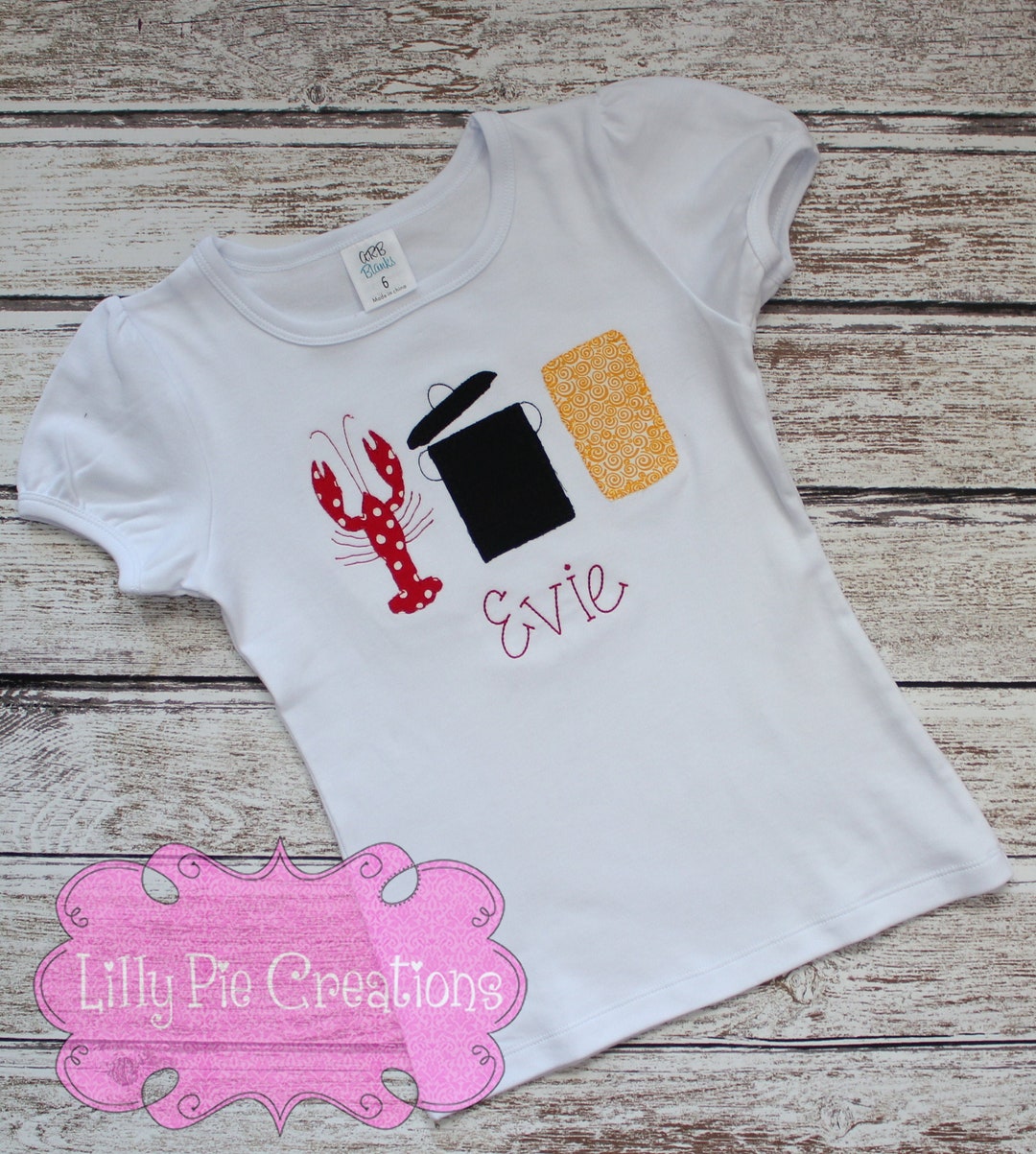 Personalized Crawfish Boil Applique Kids Shirt, Boys Crawfish Shirt