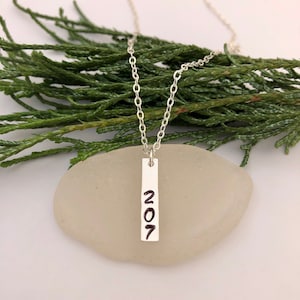 207 Sterling Silver Necklace, Maine Necklace, Silver Pendant/Charm, Love Maine, Gift for Mainer, Hand Stamped image 1
