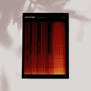 Personalized poster with a song or audio of your choice. Sound becomes image through frequency analysis.