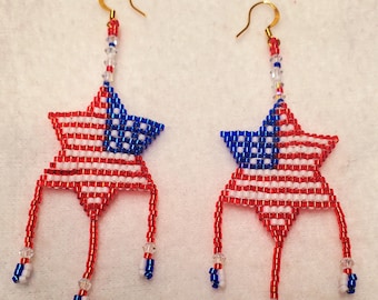 flag beaded earring