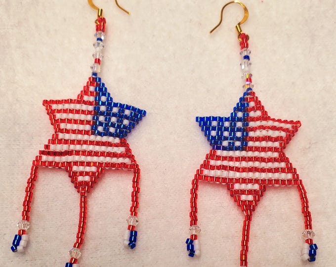 flag beaded earring