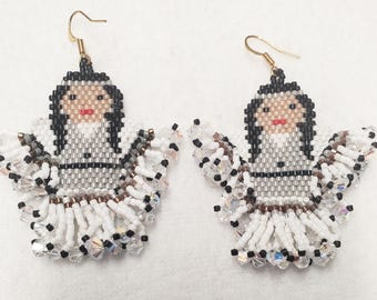 Indian Maiden beaded earrings