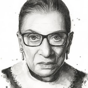 Ruth Bader Ginsburg Art Print, Ruth Bader Ginsburg Painting, RBG Gift, RBG Art, Feminist Art, Watercolor Portrait, Equality
