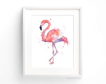 Flamingo Watercolor Pint Flamingo Painting Pink Flamingo Print Flamingo Wall Art Nursery Flamingo Print Nursery Decor Flamingo