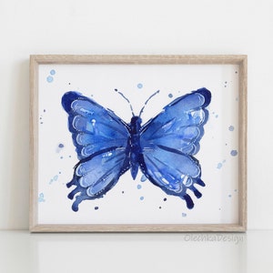 Butterfly Art, Blue Butterfly Print, Blue Butterflies, Butterfly Watercolor, Butterfly Art Print, Blue Butterfly Painting, Giclee Art Print