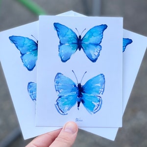 Butterfly Postcards, Blue Butterfly Art, Butterfly Painting, Butterfly Cards, Butterfly Art, Animal Postcards, Blue Butterfly Painting,