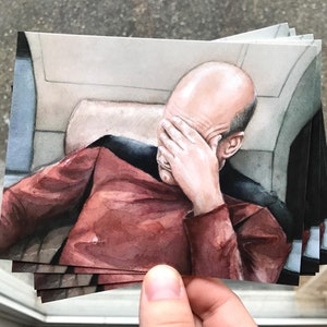 Facepalm Postkarten, Facepalm Meme, Facepalm Karten, Lustige Postkarten, Sci-Fi Postkarten, Meme Art