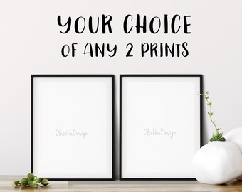 Set of 2 Prints, Watercolor Prints, Art Print Set, Living Room Art, Watercolor Art, Matching Prints, Kitchen Art, Olga Shvartsur Prints