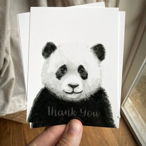 Thank You Postcards, Set of 4, Postcards for Kids, Postcards Set, Panda Postcards, Baby Animals, Panda Cards, Whimsical Cards