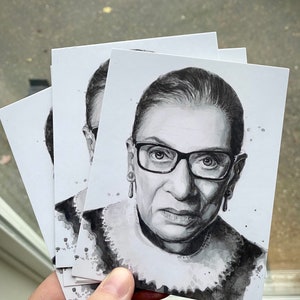 Cartões postais de Ruth Bader Ginsburg, Cartões RBG, Notorious RBG, Arte RBG, Feminista, Retratos de Ruth Bader Ginsburg, Arte de Ruth Bader