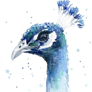 Peacock Art, Peacock Print, Peacock Watercolor, Peacock Wall Art, Animal Watercolor, Exotic Bird Art, Peacock Gift, Peacock Painting, Giclee