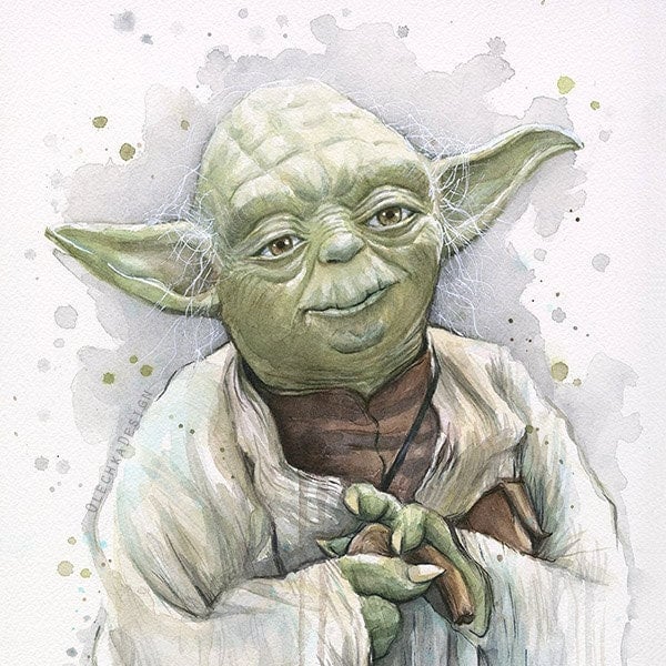 Yoda Art Print, Yoda Painting, Yoda Fan Art, Yoda Gift, Sci-Fi Art, Sci-Fi Print, Sci-Fi Gift