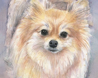 Pomeranian Art Print, Pom Art, Pom Painting, Animal Painting, Dog Portrait, Pomeranian Painting, Pom, Dog, Pom Puppy, Pomeranian Print