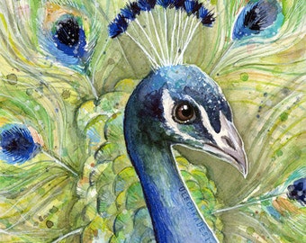 額入り水彩画壁掛け 孔雀 Geucled Plumes 1280 il_340x270.686019762_rd4b.jpg