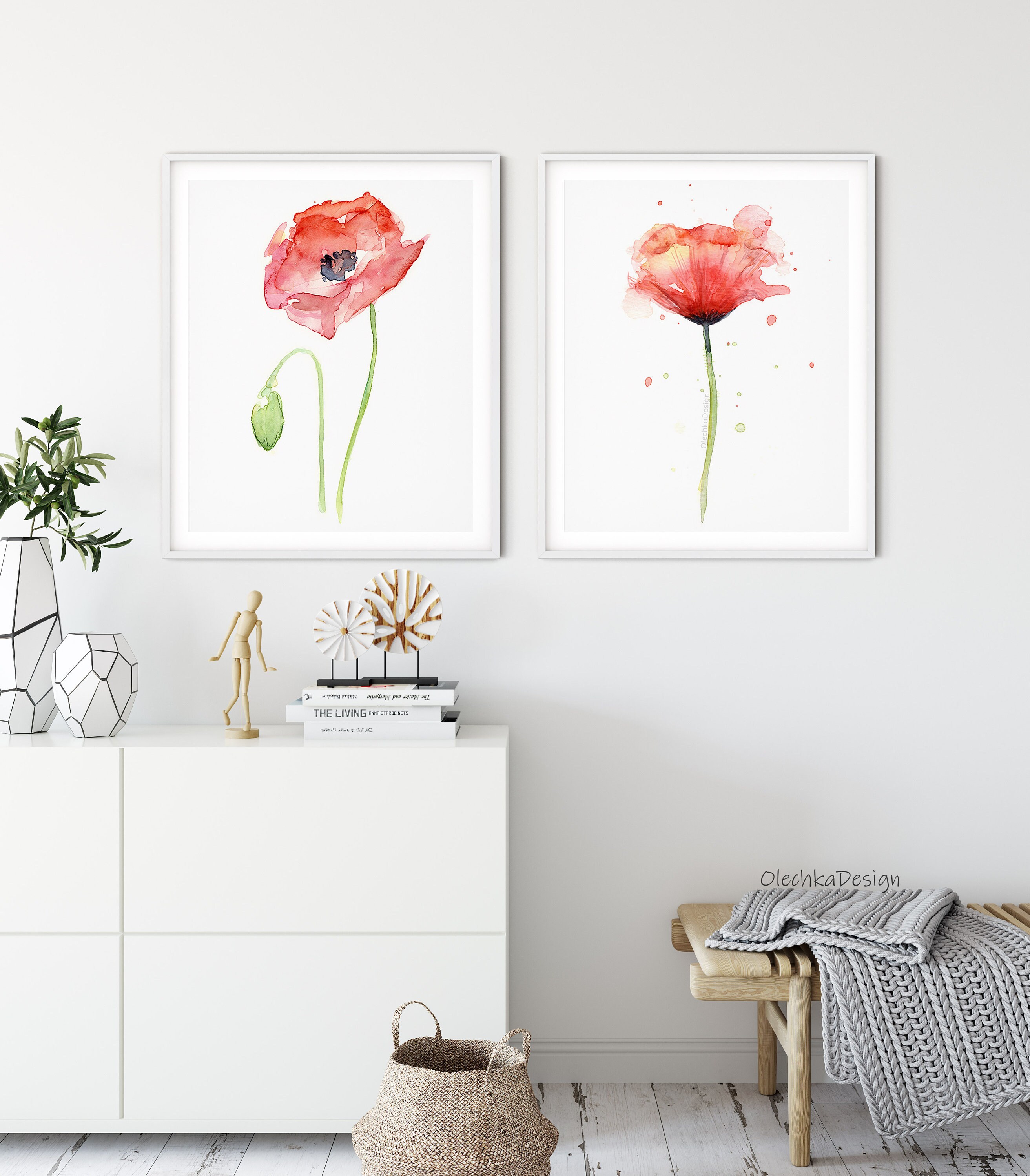 Red Poppy Watercolor Art Print Poppy Gifts Poppy Wall Art | Etsy