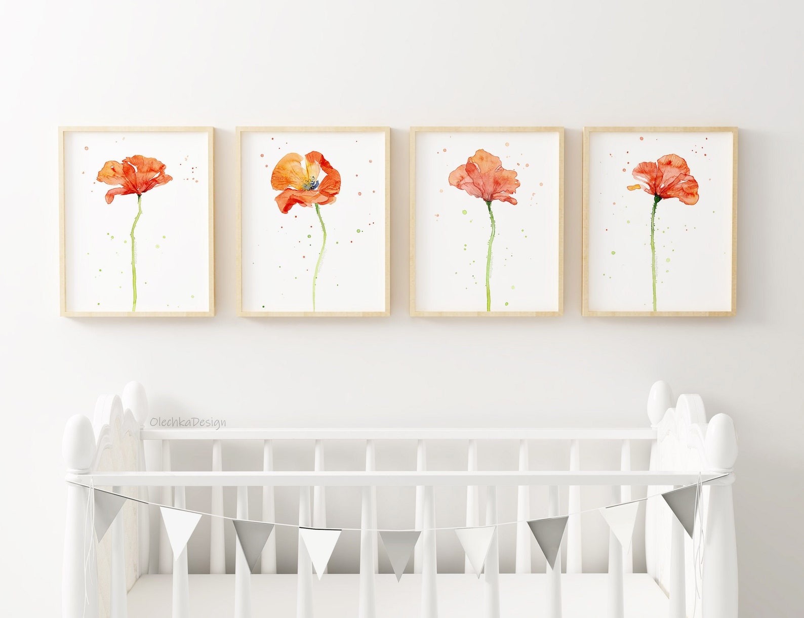 Poppy Art Poppy Flower Print Set Poppy Wall Art Red Poppy | Etsy