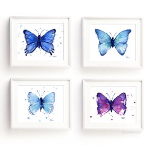 Butterfly Art, Butterfly Watercolor Painting, Abstract Butterfly, Purple Butterfly, Watercolor Art Print, Butterfly Print, Butterfly Art image 4