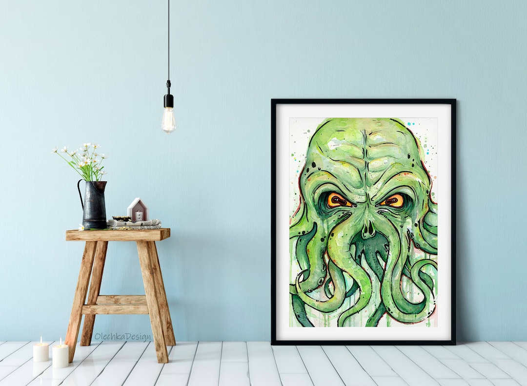 Cthulhu Art Cthulhu Print Cthulhu Painting Cthulhu Wall - Etsy