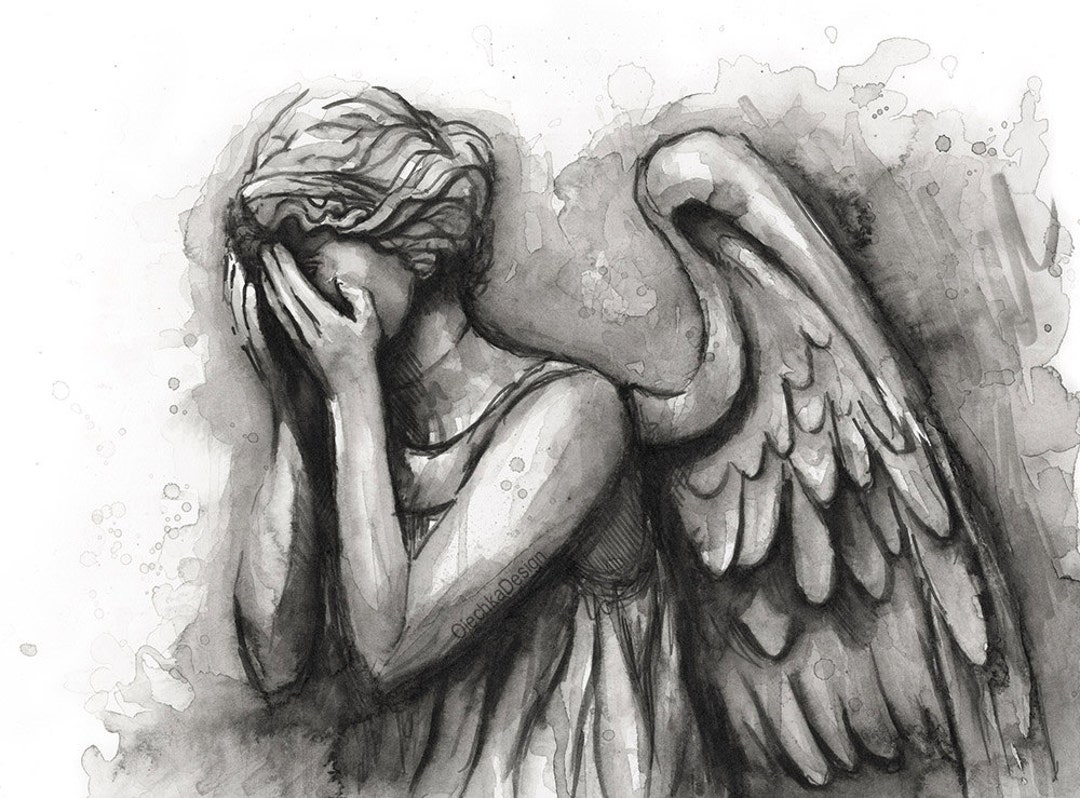 Weeping Angel Painting Art Print Doctor Who Wall Art Doctor Who Decor  Watercolor Painting Don't Blink Scary Weeping Angel Art Print Giclee - Etsy