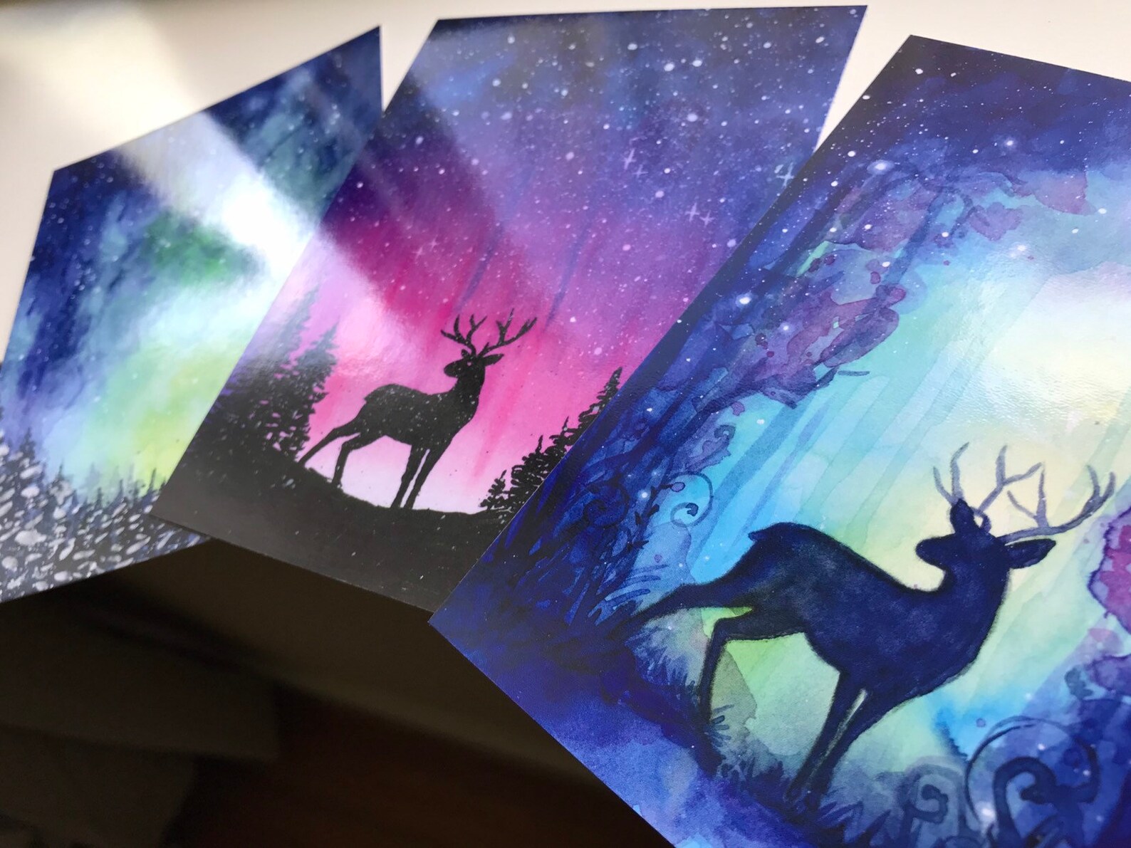 Postcards Galaxy Cards Galaxy Gift Christmas Postcards Etsy