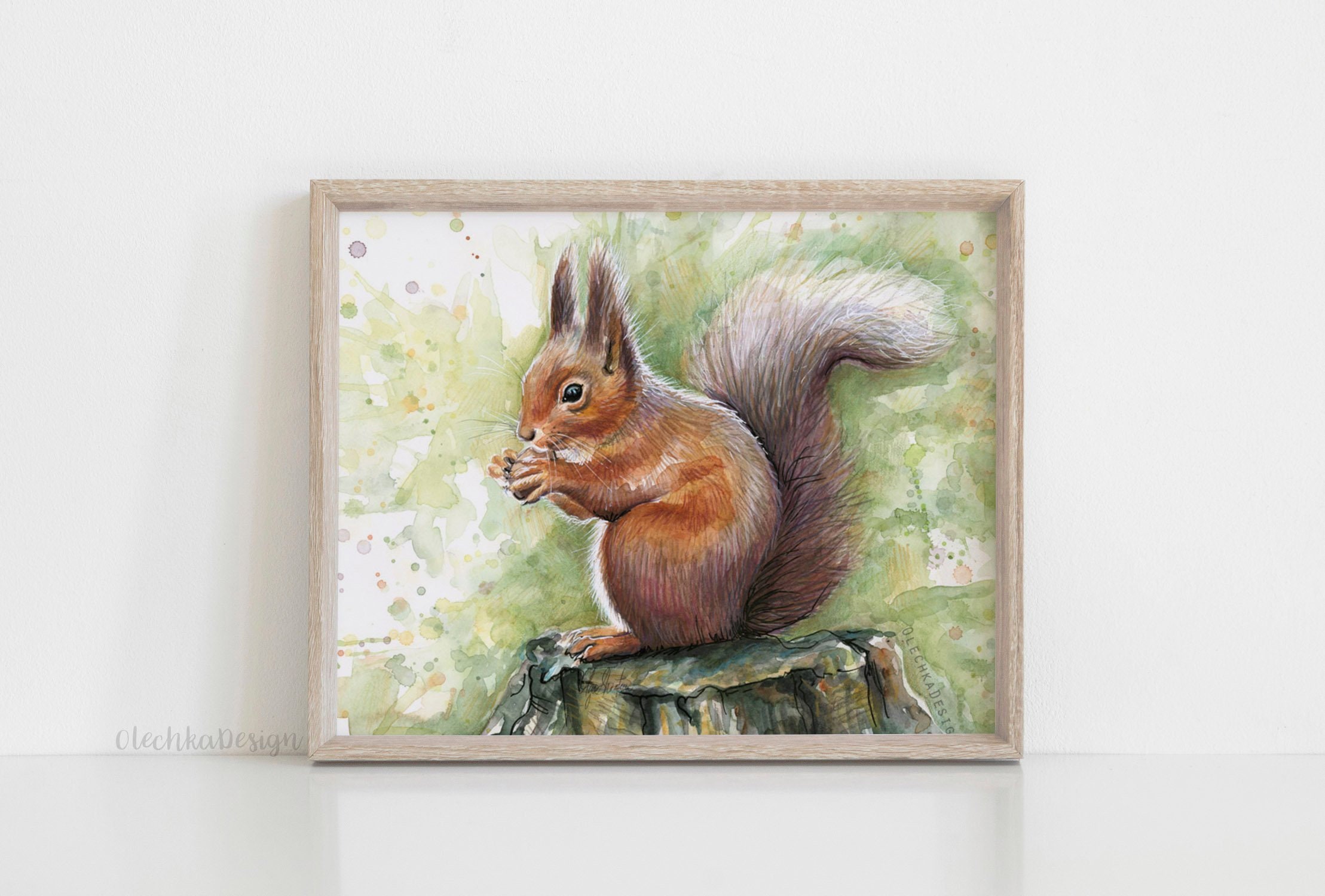Animal Wall Art, Animal Watercolor, Nursery Wall Art, Squirrel Art, Squirrel  Painting, Squirrel Print, Woodland Animal, Forest Animal Art - Etsy, image size:2217x1500