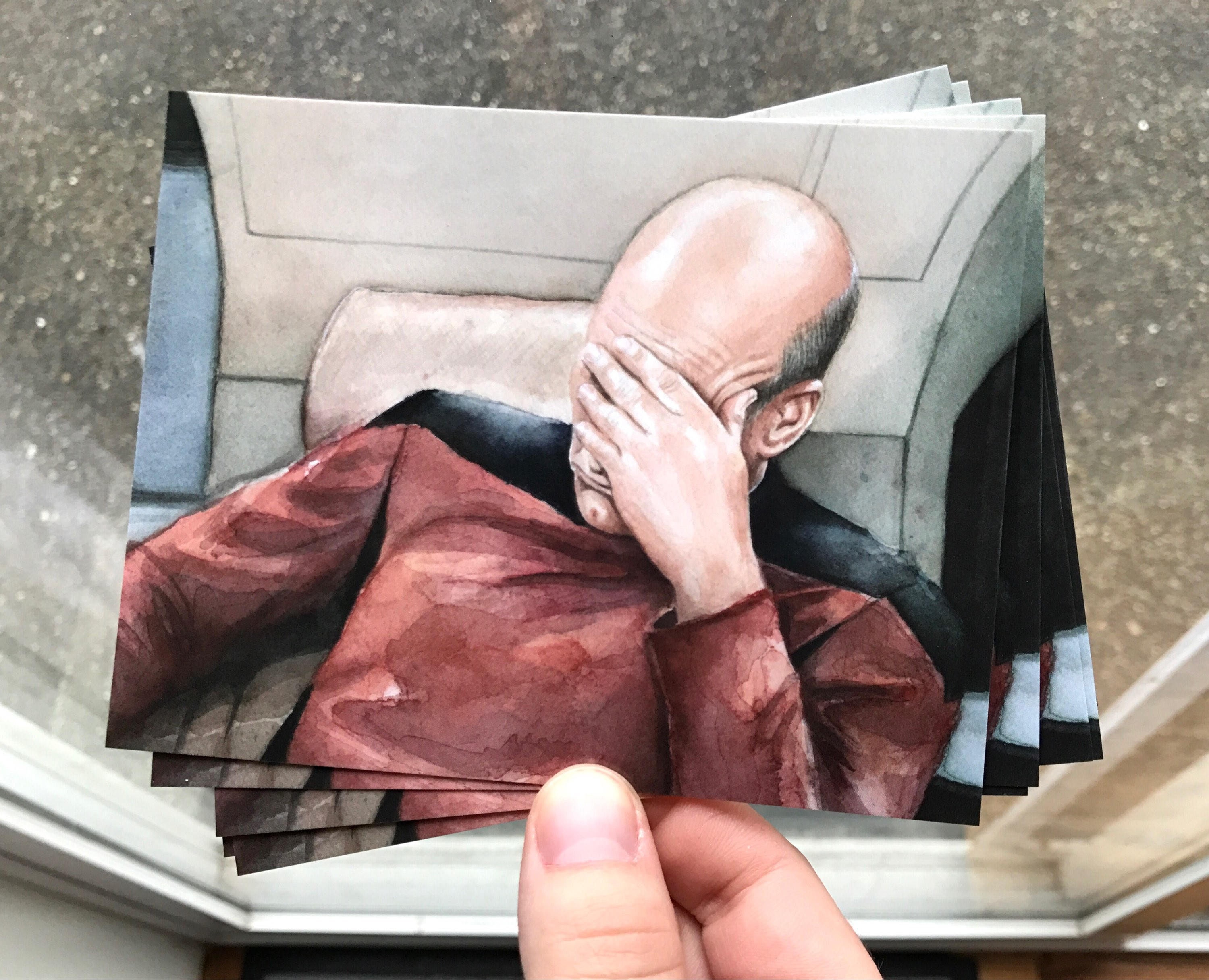 Facepalm Postcards, Facepalm Meme, Facepalm Cards, Funny Postcards, Sci-Fi Postcards, Meme Art