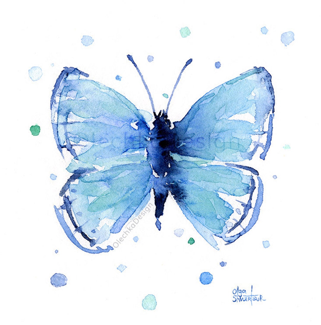 Butterfly Wall Art, Butterfly Print, Blue Butterfly, Butterflies