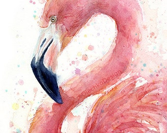 水彩画 原画 フラミンゴの嫁入り il_340x270.1016863055_o7kc.jpg