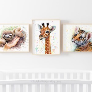 Baby Panda Watercolor Panda Art Print Panda Nursery Wall Art Panda Decor Baby Animals Jungle Safari Animals Black and White Art Print image 5