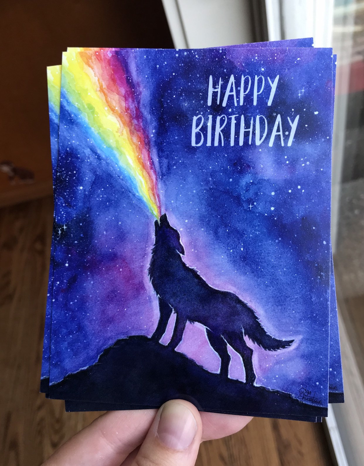 Birthday - Wolf Howl - Greeting Card – Amy Rose Moore - View #2