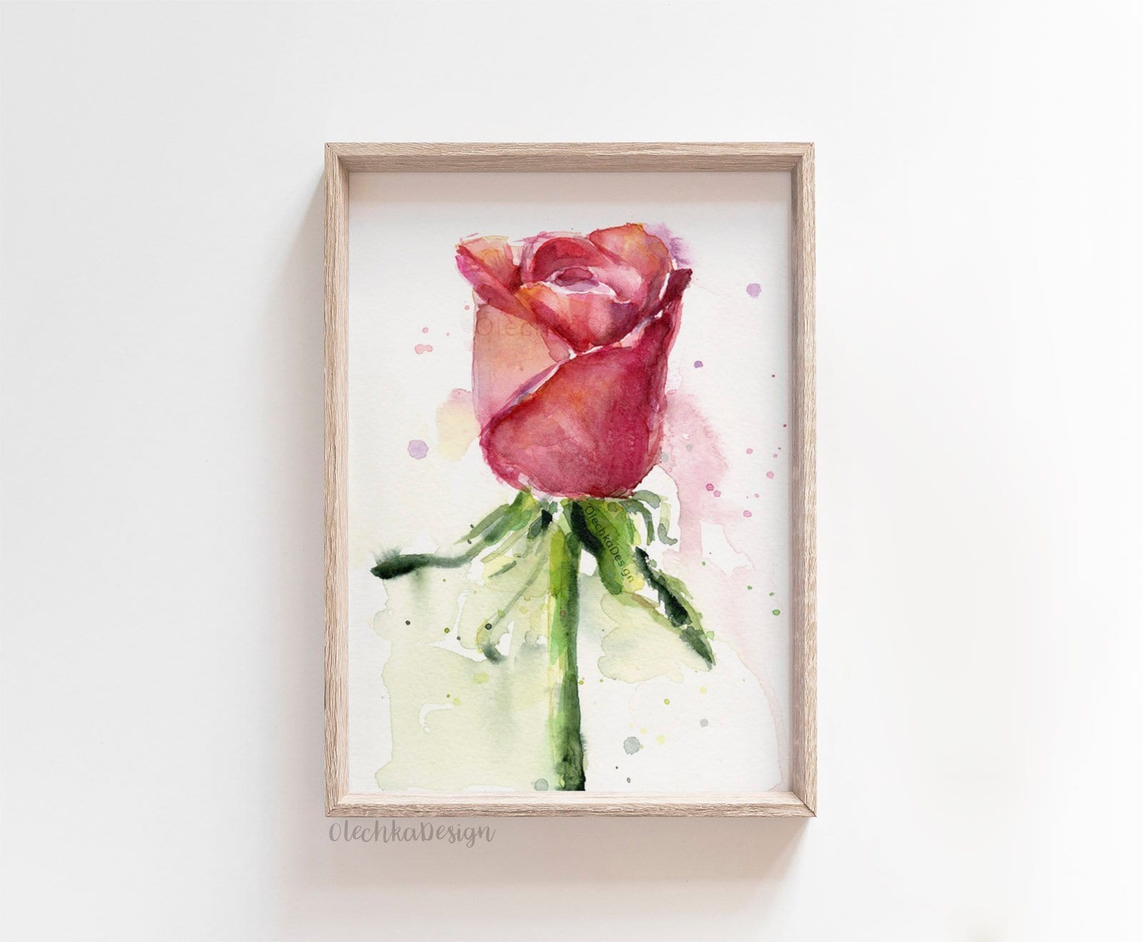 薔薇　バラ　水彩画　花の絵　ホワイトワトソン紙　美術　アート　インテリア　絵画 薔薇 バラ 水彩画 花の絵 ホワイトワトソン紙 美術 アート