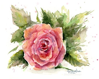 Rosenbild, Rosenbild, Rosen Aquarell, Floraler Kunstdruck, Rosen Wandkunst, Rote Rose Malerei, Aquarell Rose, Florales Aquarell, Rosenmalerei