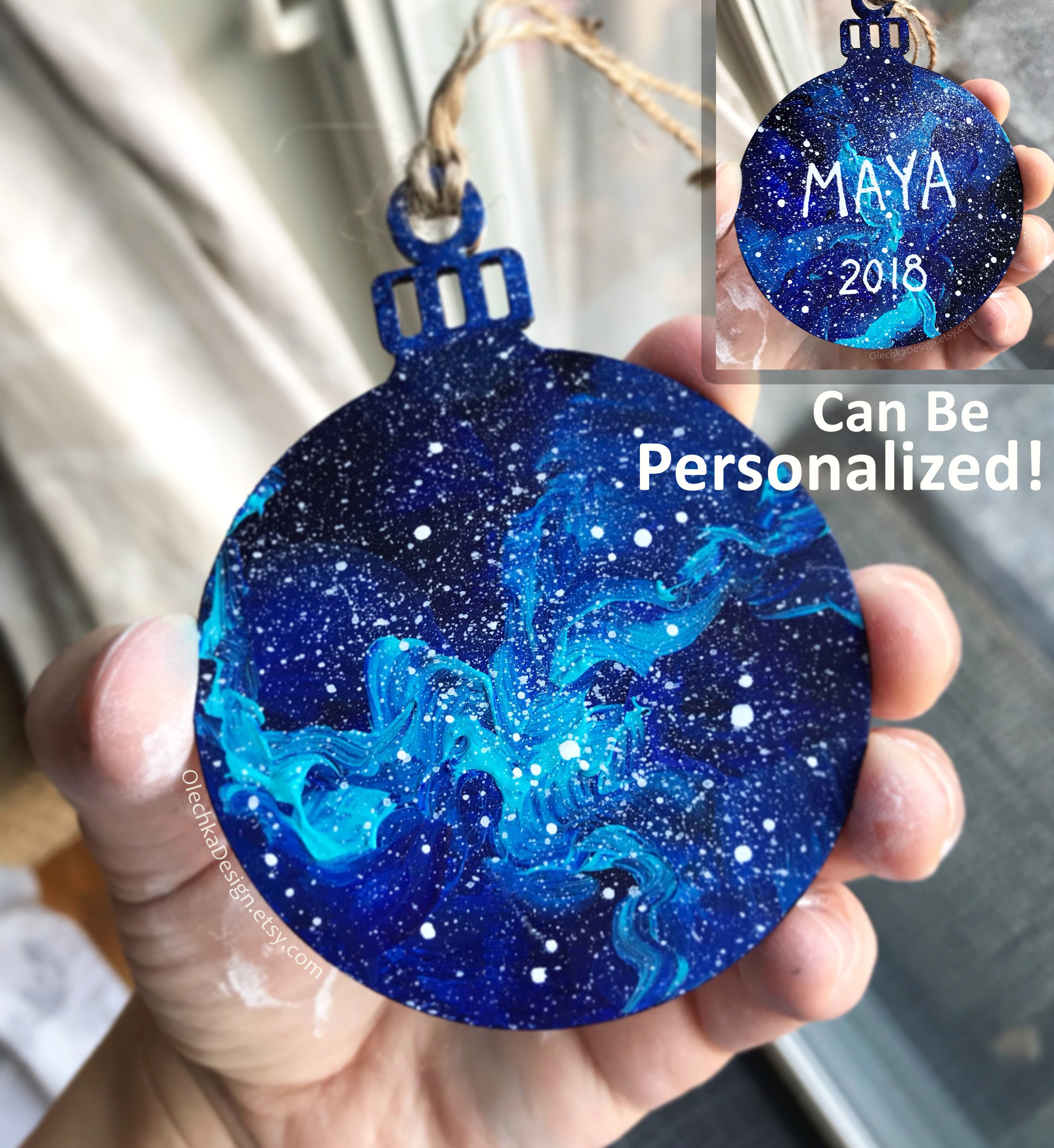 Hand-made Christmas Ornaments Galaxy Ornaments Hand-painted - Etsy