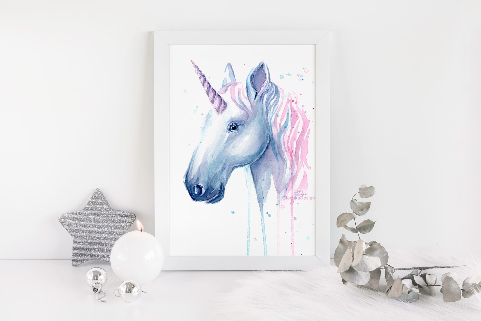 Rainbow Unicorn, Unicorn Wall Art, Unicorn Art Print, Unicorn ...