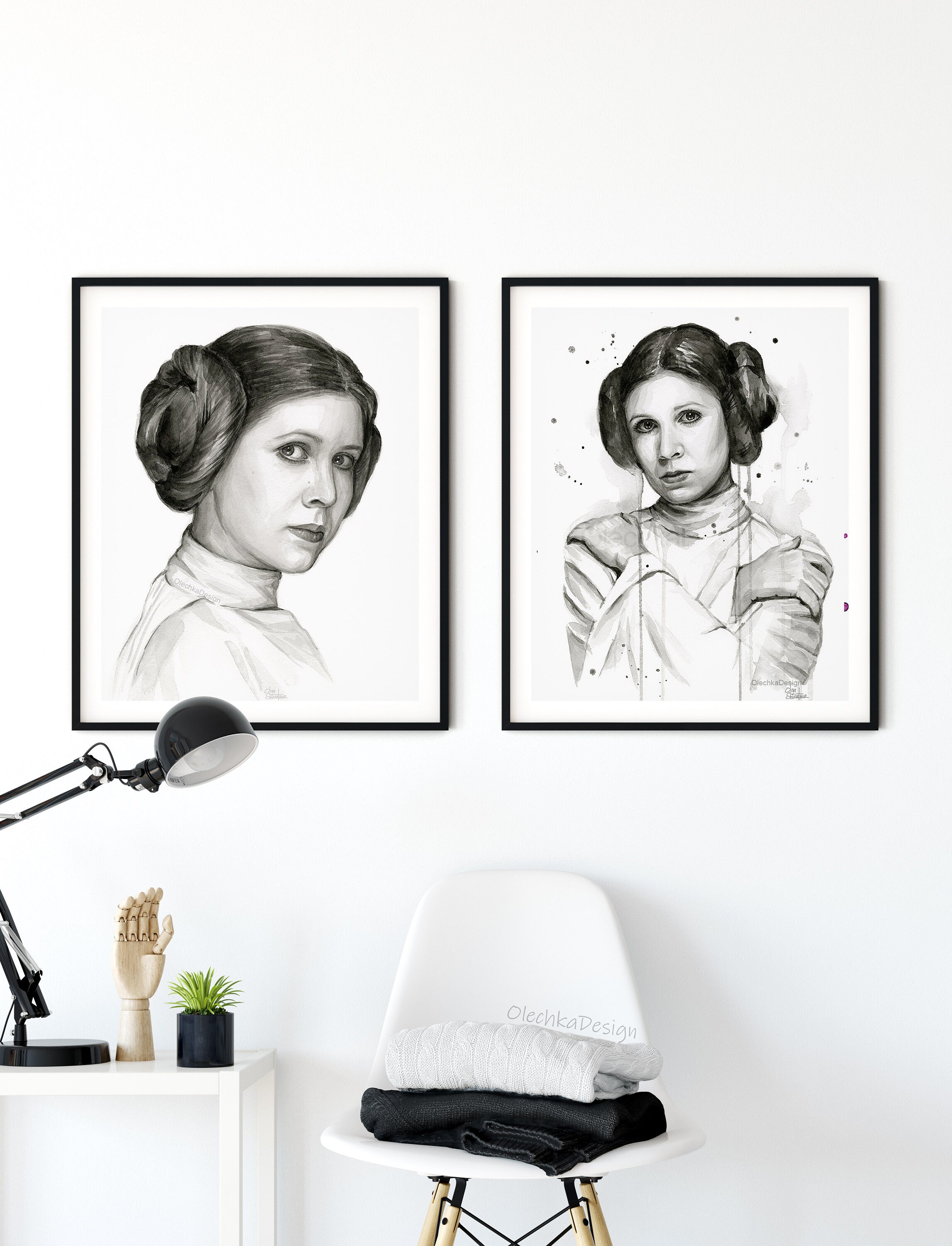 Princess Leia Art Princess Leia Wall Art Princess Leia Art Etsy