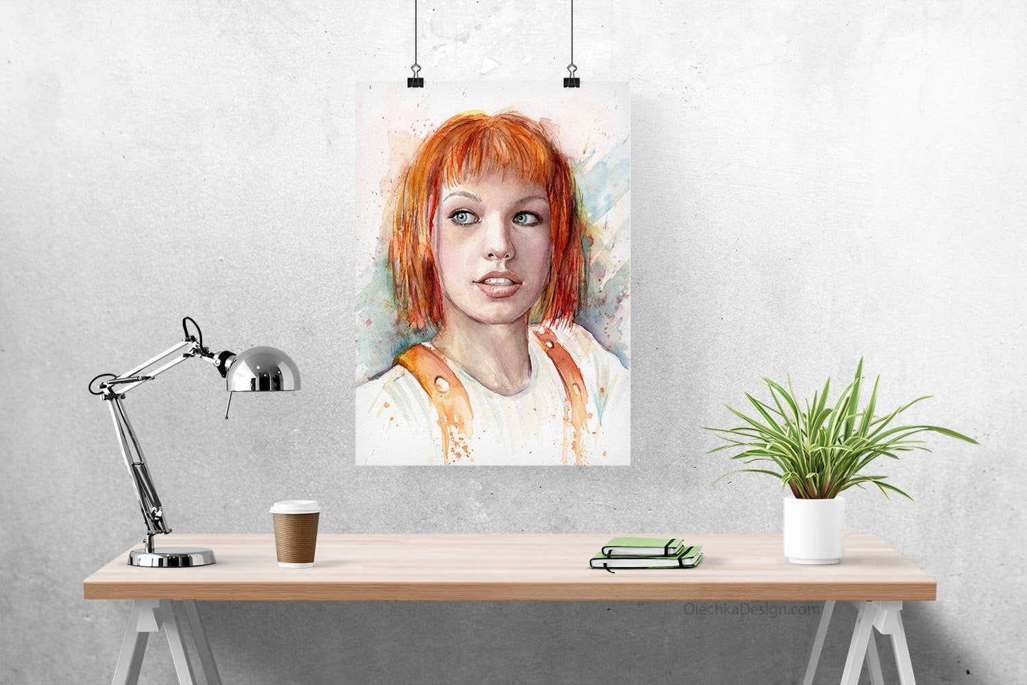 Leelooの水彩画プリント、フィフス・エレメントSFイラスト - Etsy 日本