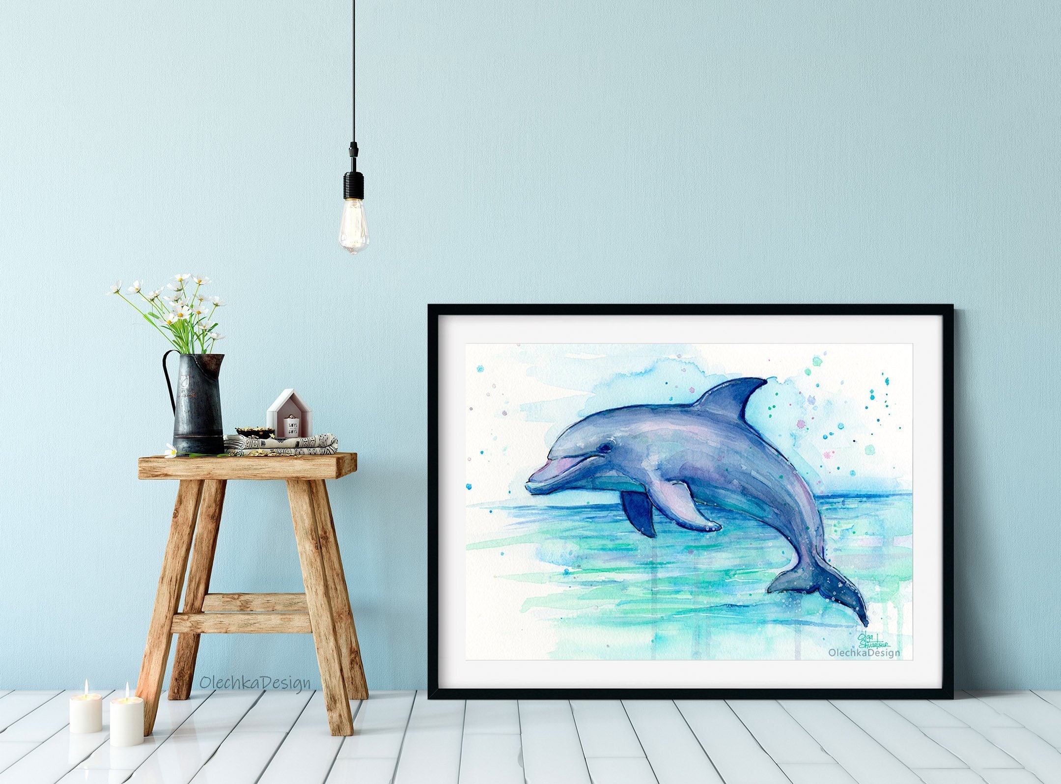 New 5 FT Dolphin in Ocean Poster WALL MURAL DECOR 
