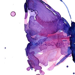 Butterfly Art, Butterfly Watercolor Painting, Abstract Butterfly, Purple Butterfly, Watercolor Art Print, Butterfly Print, Butterfly Art image 3