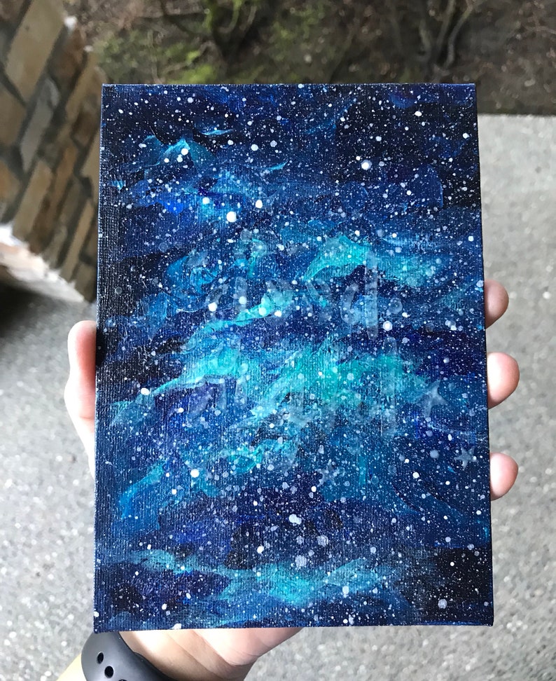 Galaxy Painting Glow in Dark Galaxy Wall Art Acrylic Etsy