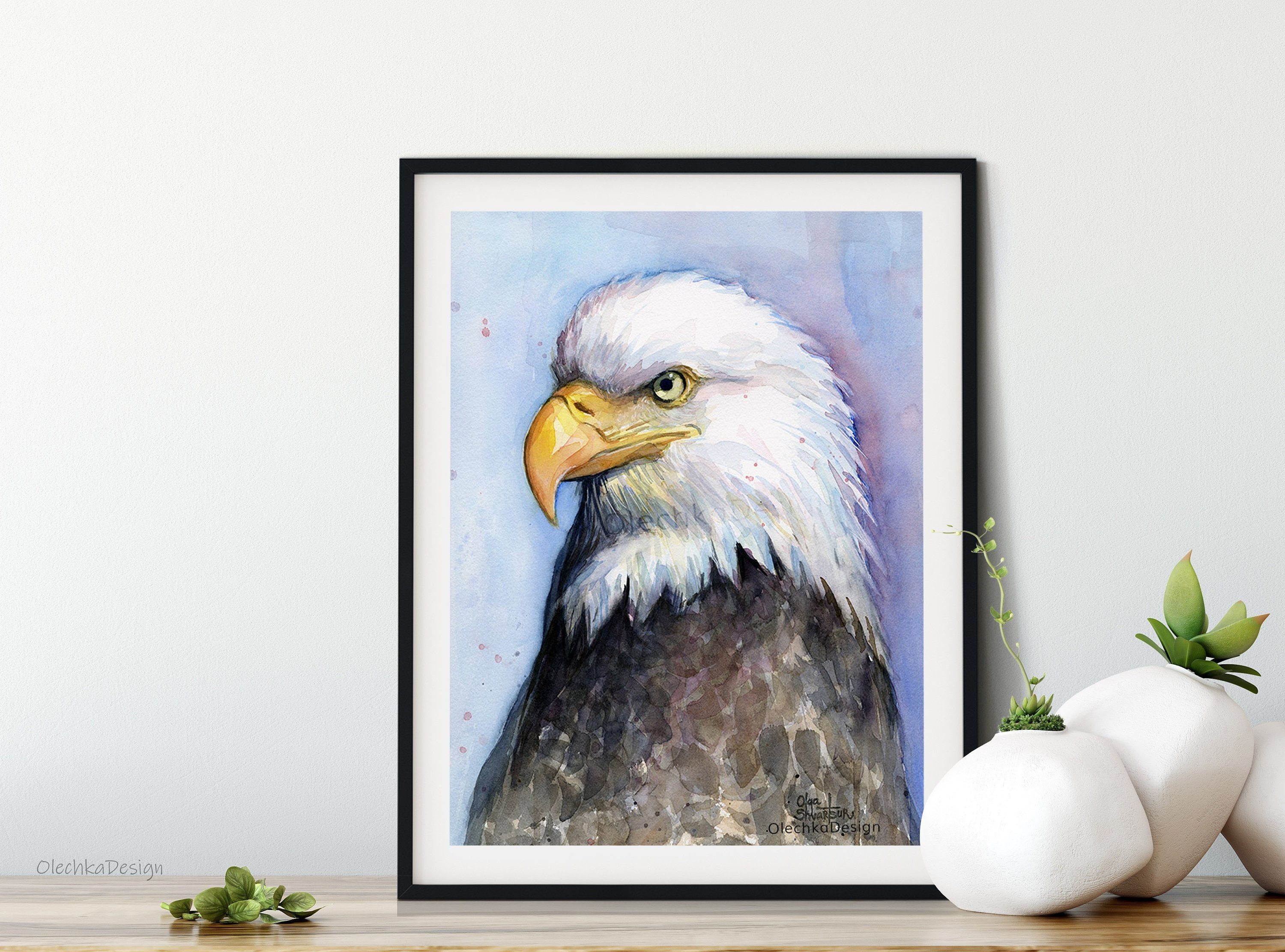 Adler Kunst Adler Wandkunst Adler drucken Adler Aquarell Etsy