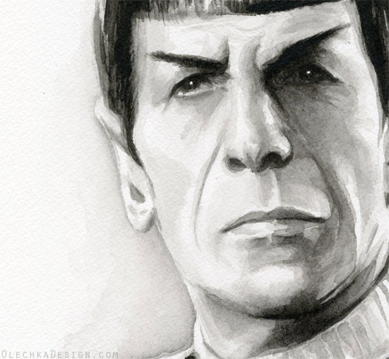 Spock Portrait Star Trek Art Watercolor Painting of Spock | Etsy