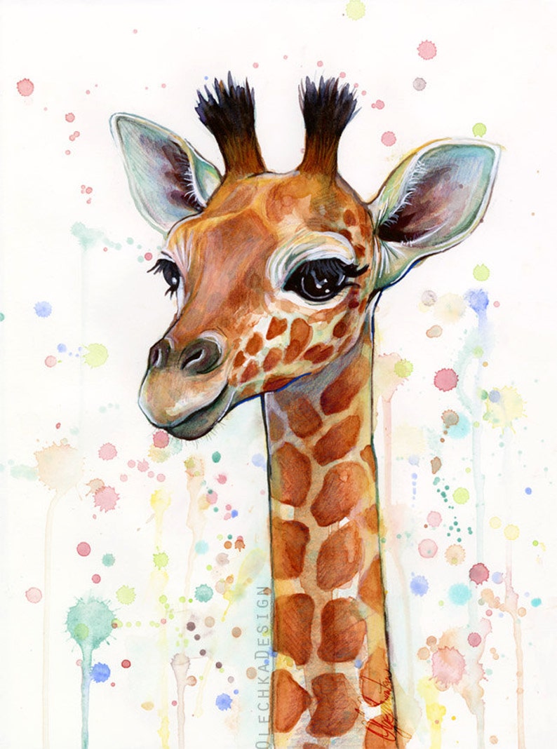 Nursery Art Decor Giraffe Art Giraffe Print Baby Giraffe Etsy