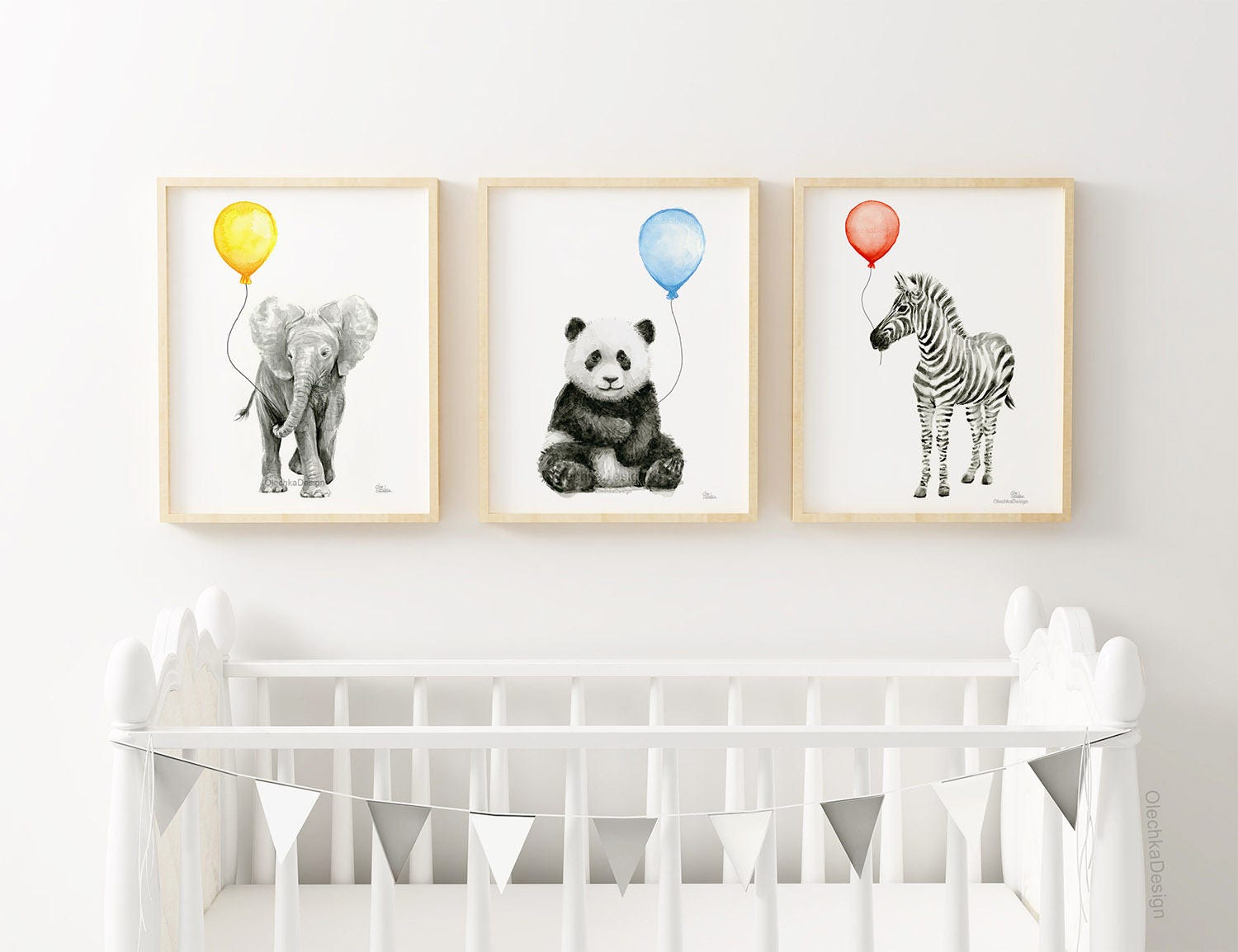 Animal Prints for Nursery, Set of 2, 3, 4, 6 Wall Art, Safari Animals, Kids  and Baby Wall Décor 