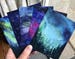 Galaxy Watercolor Postcards - Set of 5 - Nebula Art Aurora Northern Lights Painting Art Postcards Colorful Cards Space Stars Sky Prints 