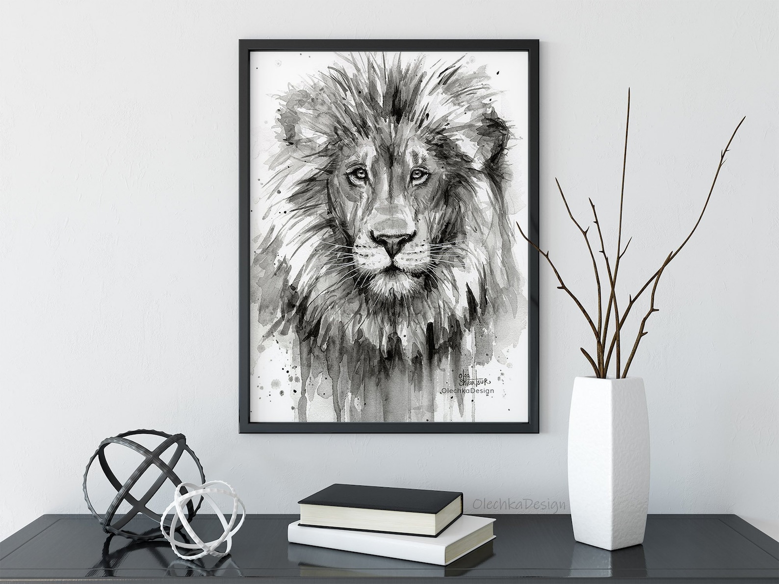 Lion Art Lion Art Print Lion Wall Art Jungle Animal Safari - Etsy