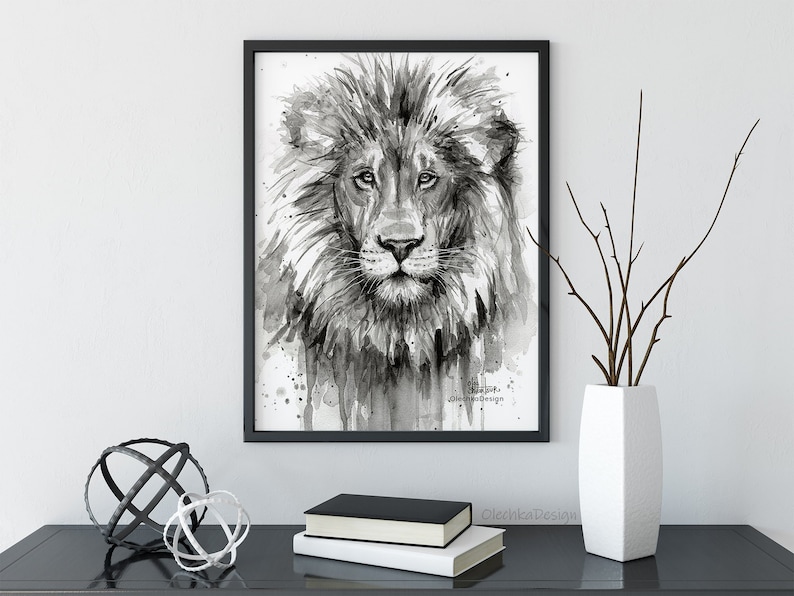 Lion Art Print Wall Jungle Animal Safari Lion Art Print Wall Jungle Animal Safari Image 0